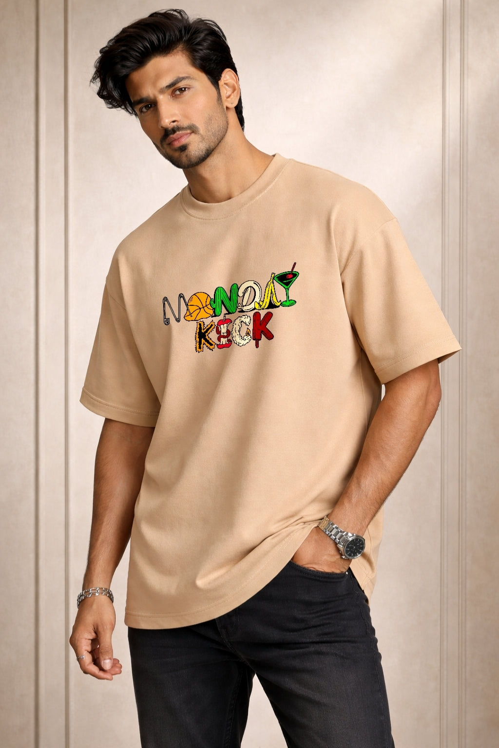 Zwuri Men | Monday Kick - Caramel Kiss Oversized T-Shirt
