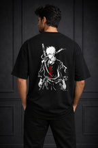 Zwuri Men | Fighter - Pitch Black Oversized T-Shirt