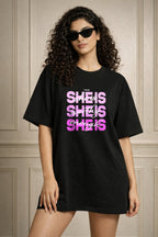 Zwuri Women | Worthy Enough - Pitch Black Oversized T-Shirt
