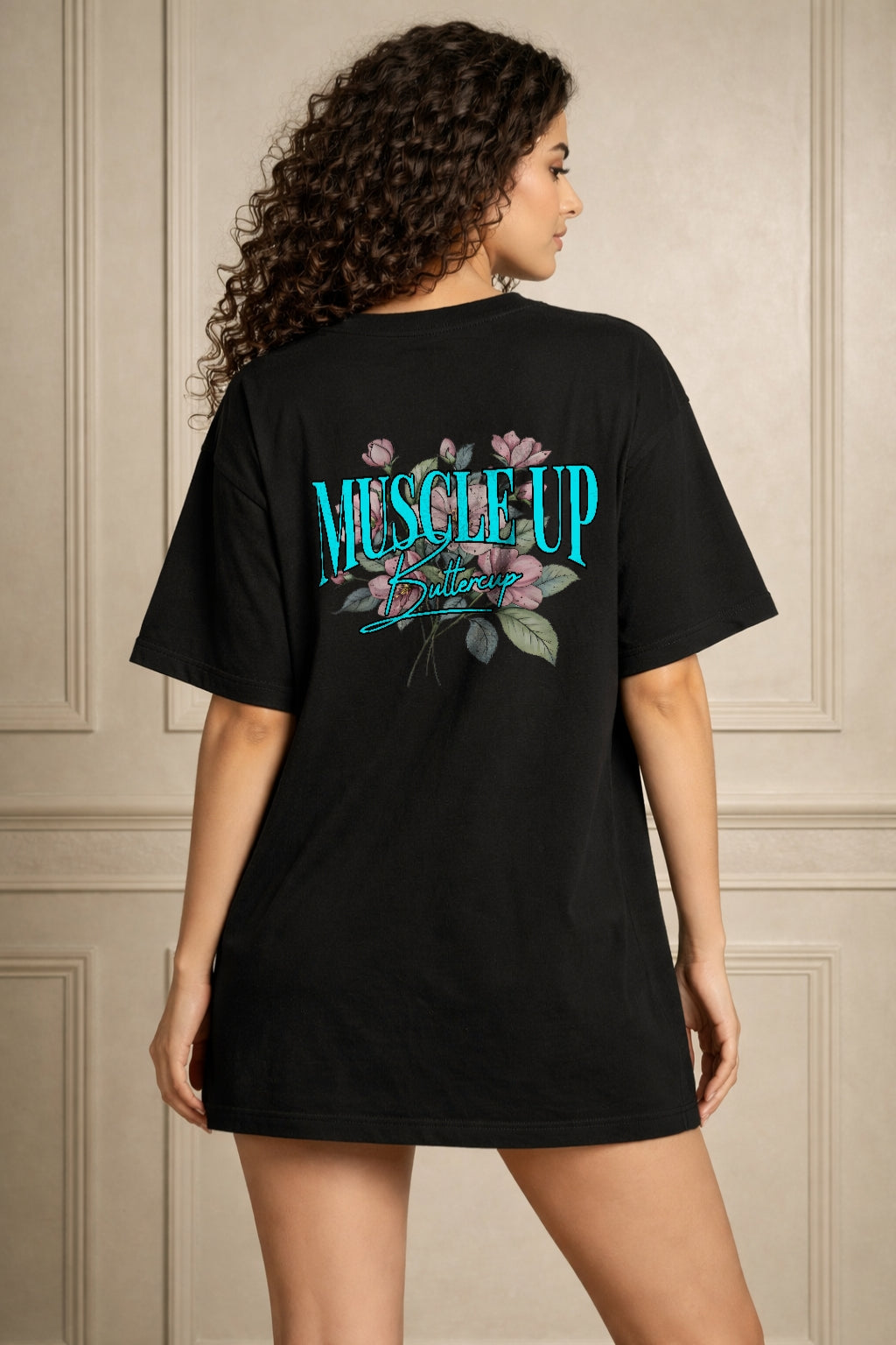 Zwuri Women | Buttercup - Pitch Black Oversized T-Shirt