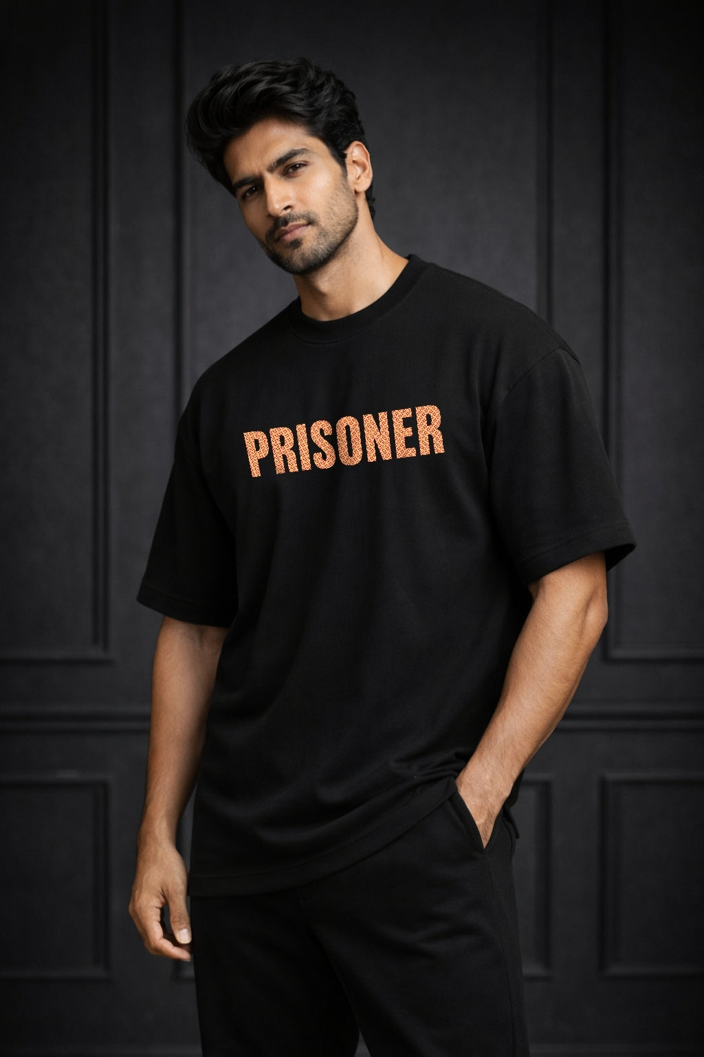 Zwuri Men | Prisoner - Pitch Black Oversized T-Shirt