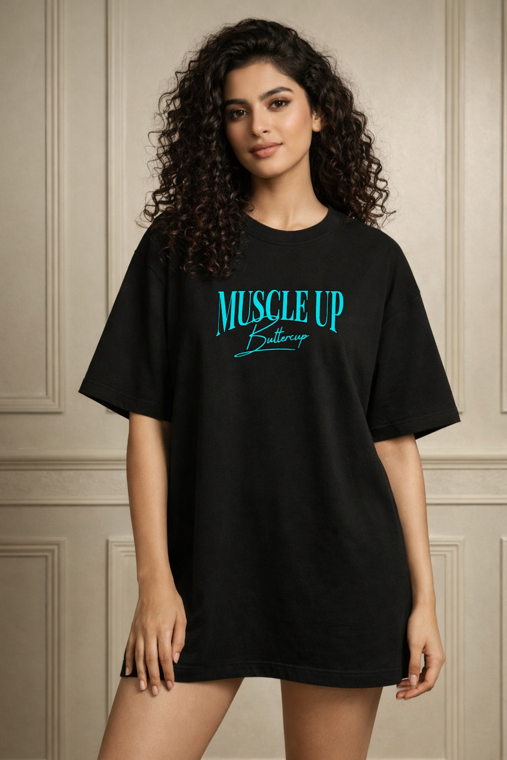 Zwuri Women | Buttercup - Pitch Black Oversized T-Shirt