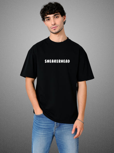 👟 Sneakerhead Zen Black Oversized T-Shirt for Men by Zwuri