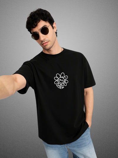 Okay Okay Okay Zen Black Oversized T-Shirt For Men by Zwuri