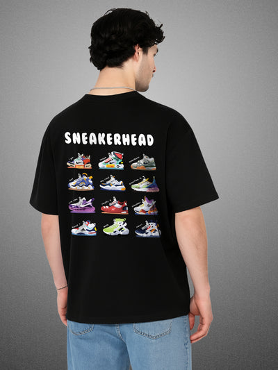 👟 Sneakerhead Zen Black Oversized T-Shirt for Men by Zwuri