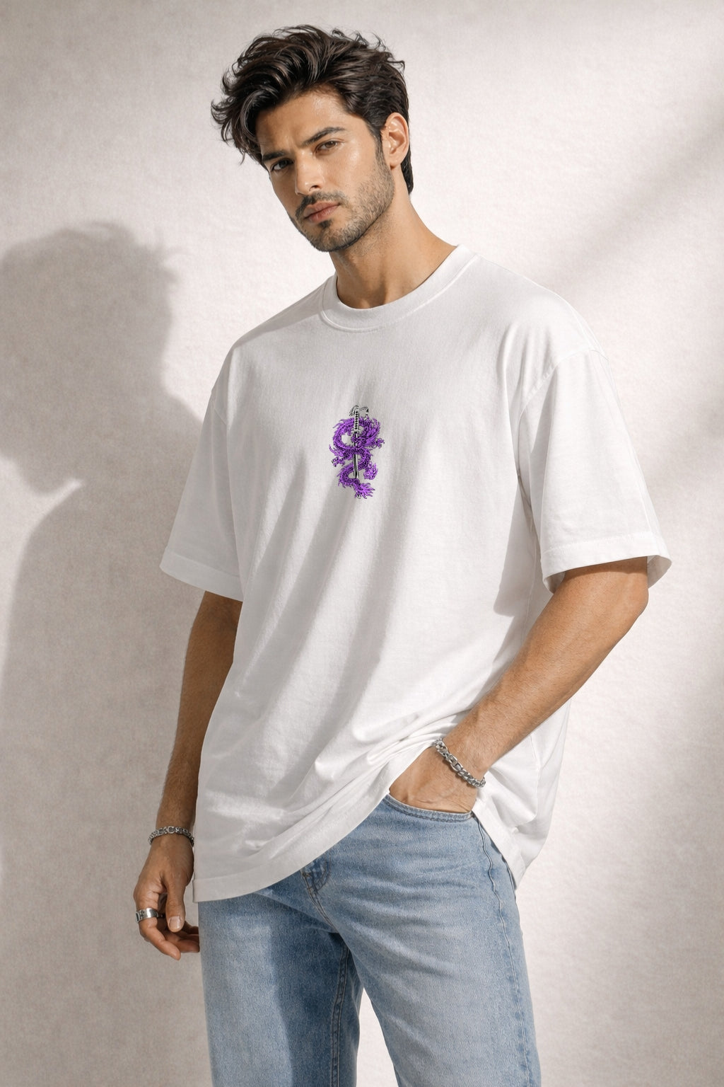 Zwuri Men | Samurai Dragon - Cloud Nine Oversized T-Shirt