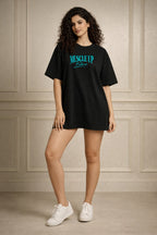 Zwuri Women | Buttercup - Pitch Black Oversized T-Shirt