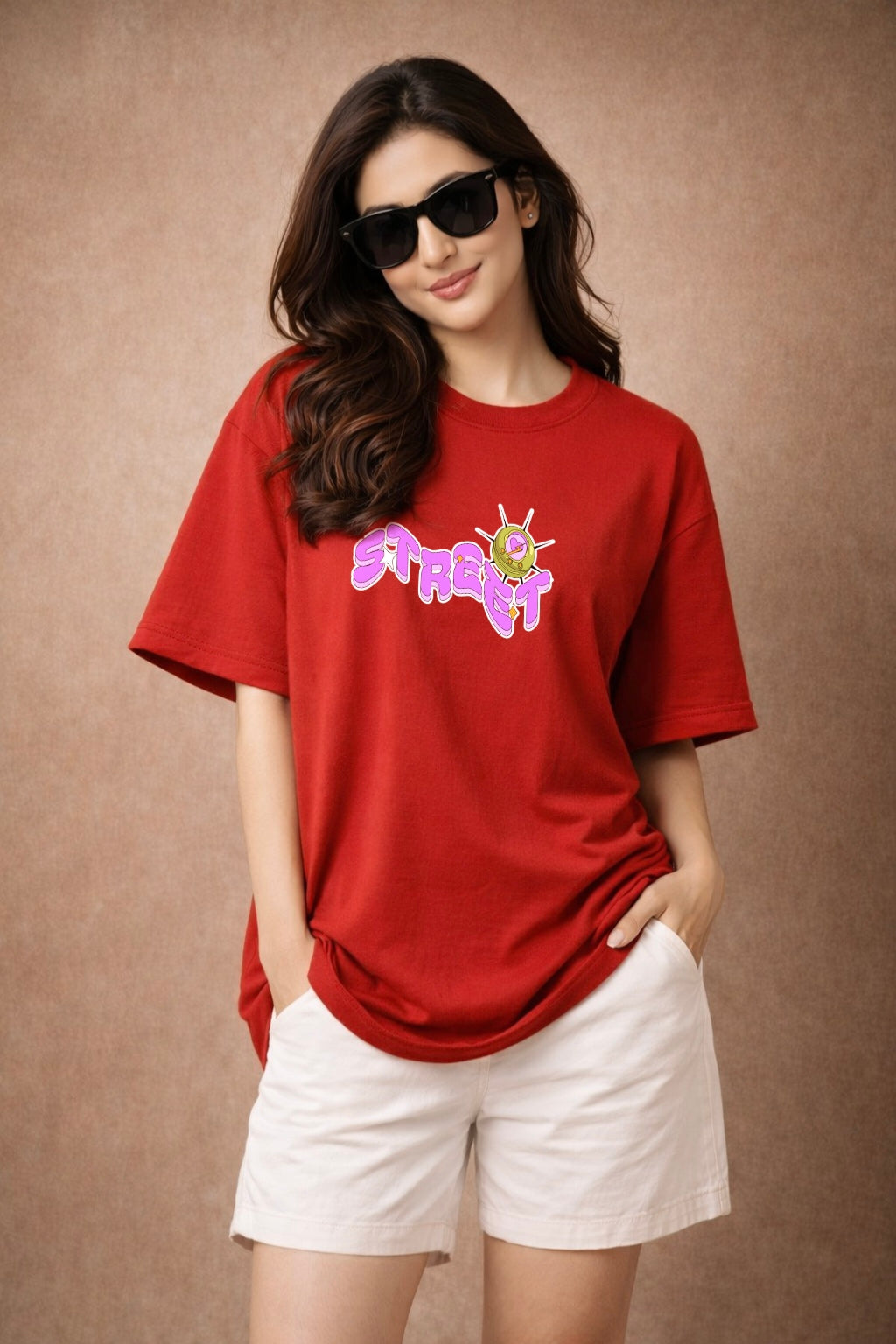 Zwuri Women | Street Style - Cherry Bomb Oversized T-Shirt