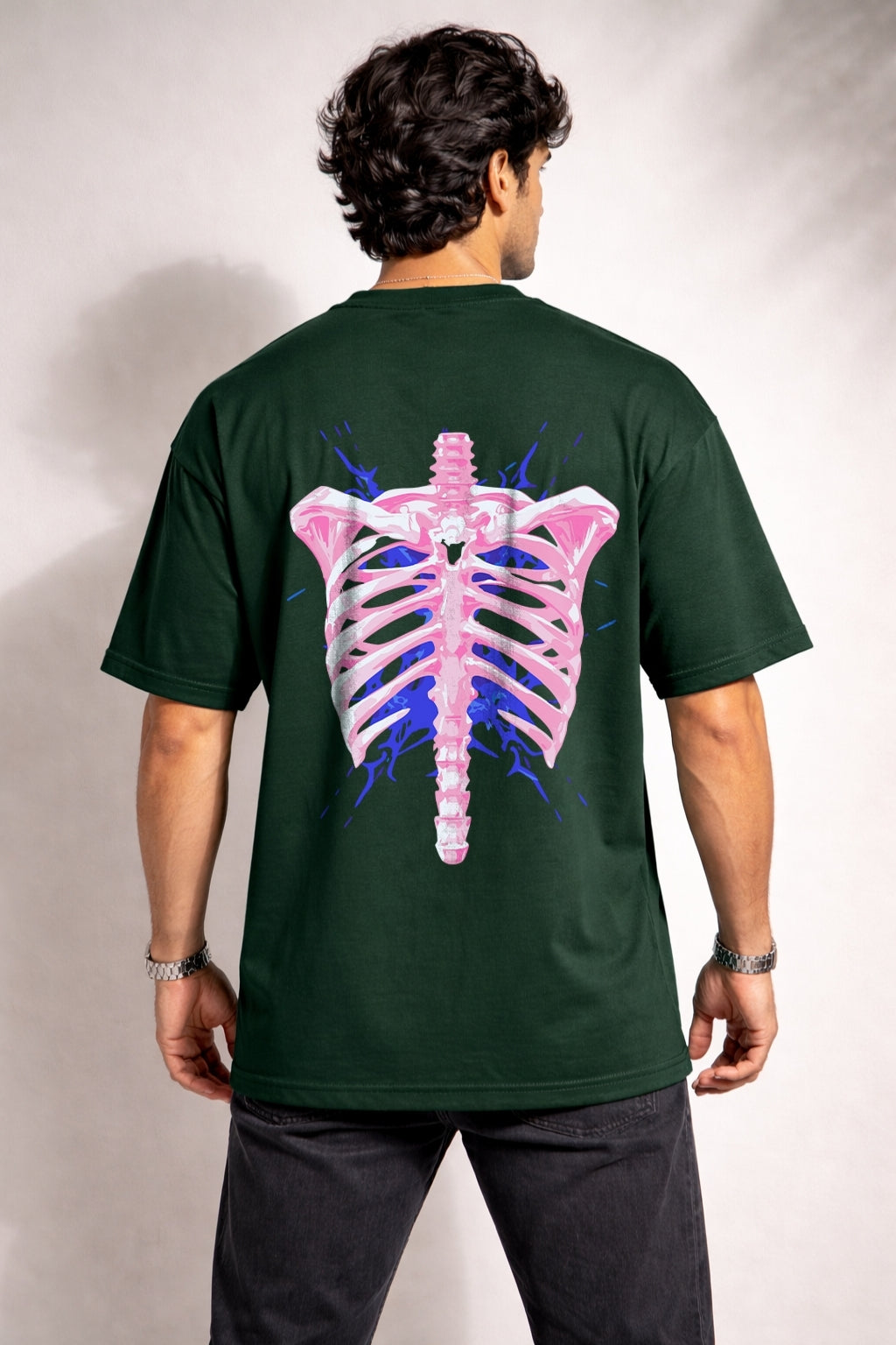 Zwuri Men | Ribbed Ribs - Jungle Vibe Oversized T-Shirt