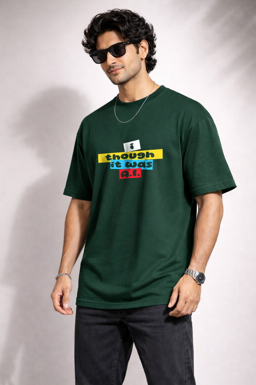 Zwuri Men | Is It A.I. - Jungle Vibe Oversized T-Shirt