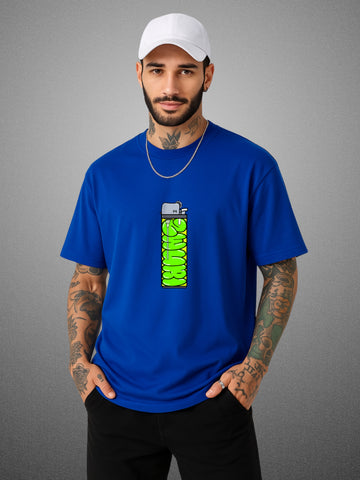 🔥 Lighter, Drift Blue Oversized T-Shirt For Women by Zwuri
