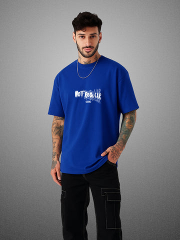 Not Regular, Drift Blue Oversized T-Shirt For Men by Zwuri