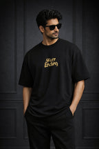 Zwuri Men | Never Ending - Pitch Black Oversized T-Shirt