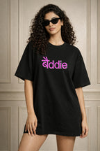 Zwuri Women | Baddie - Pitch Black Oversized T-Shirt