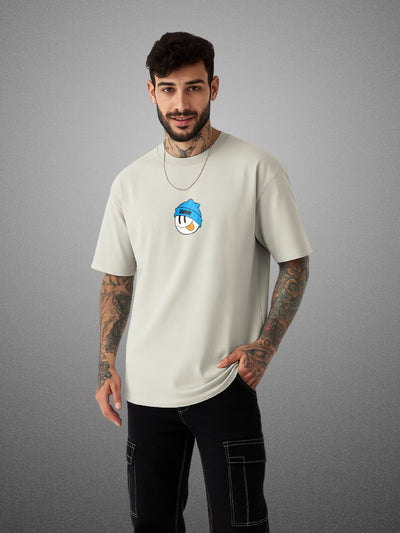 Thug Life, Smoke Gray Oversized T-Shirt For Men by Zwuri