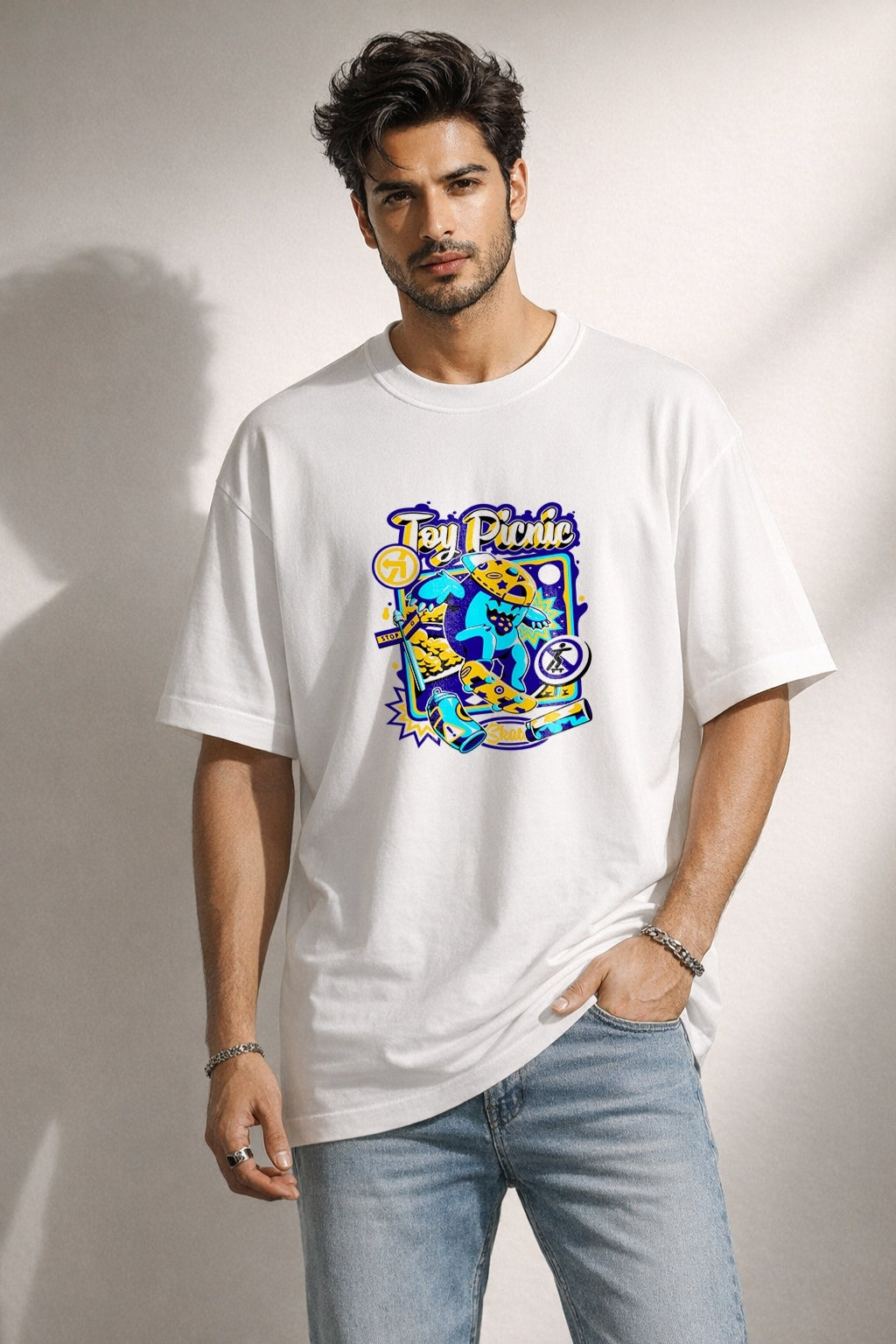 Zwuri Men | Toy Picnic - Cloud Nine Oversized T-Shirt