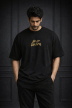 Zwuri Men | Never Ending - Pitch Black Oversized T-Shirt