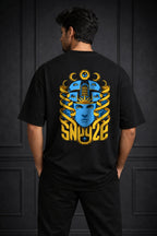 Zwuri Men | Sneeze - Pitch Black Oversized T-Shirt