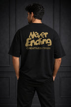 Zwuri Men | Never Ending - Pitch Black Oversized T-Shirt
