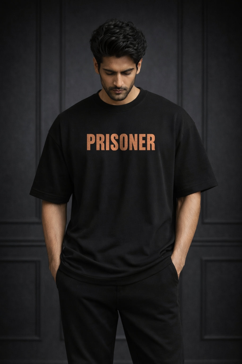 Zwuri Men | Prisoner - Pitch Black Oversized T-Shirt