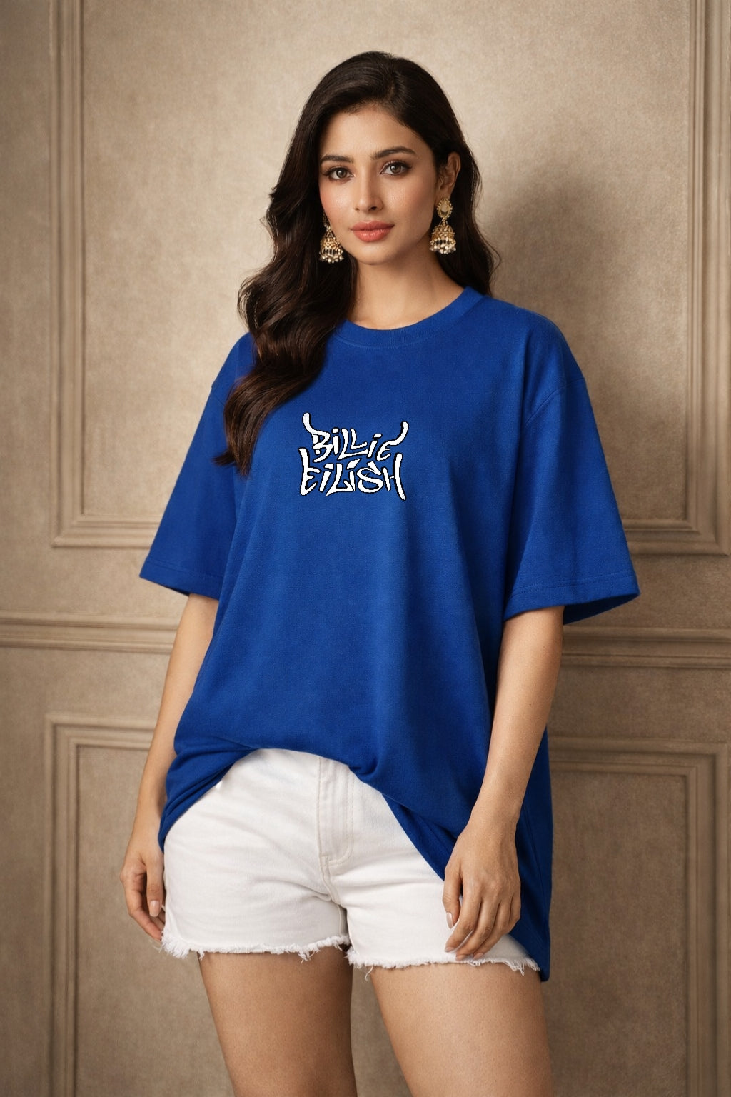 Zwuri Women | Billie Eilish - Ocean Breeze Oversized T-Shirt