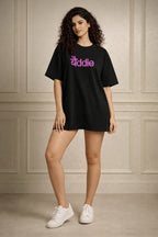 Zwuri Women | Baddie - Pitch Black Oversized T-Shirt