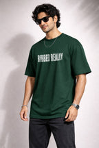 Zwuri Men | Ribbed Ribs - Jungle Vibe Oversized T-Shirt