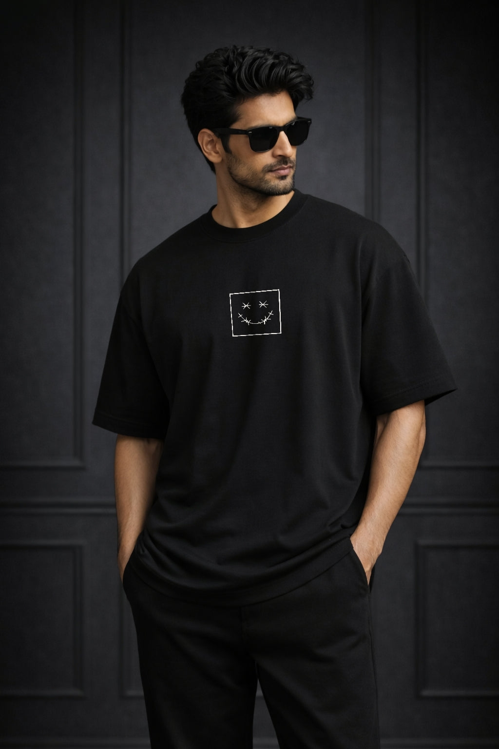 Zwuri Men | Colture - Pitch Black Oversized T-Shirt