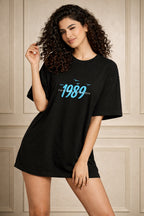 Zwuri Women | 1989 - Pitch Black Oversized T-Shirt
