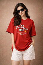 Zwuri Women | Set Yourself Free - Cherry Bomb Oversized T-Shirt