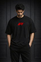 Zwuri Men | F1 - Pitch Black Oversized T-Shirt