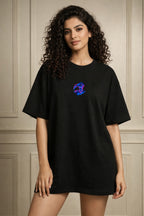 Zwuri Women | Metaverse - Pitch Black Oversized T-Shirt