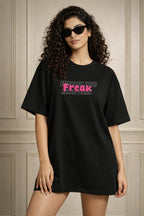 Zwuri Women | Freak - Pitch Black Oversized T-Shirt