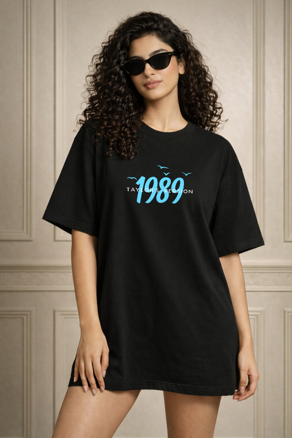 Zwuri Women | 1989 - Pitch Black Oversized T-Shirt