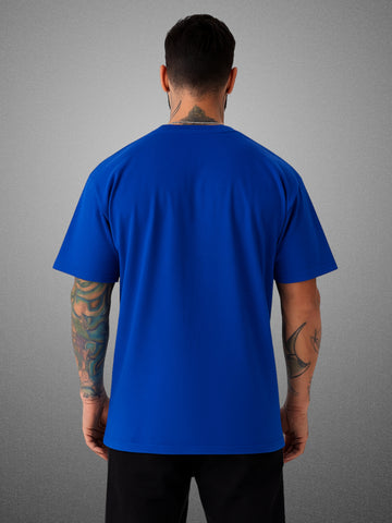 Zwuri Men’s Drift Blue Oversized T-Shirt Solids, Relaxed Fit, Minimalist Everyday Wear