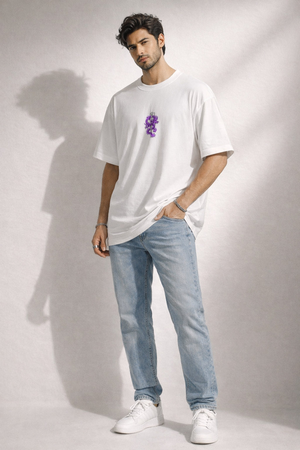 Zwuri Men | Samurai Dragon - Cloud Nine Oversized T-Shirt