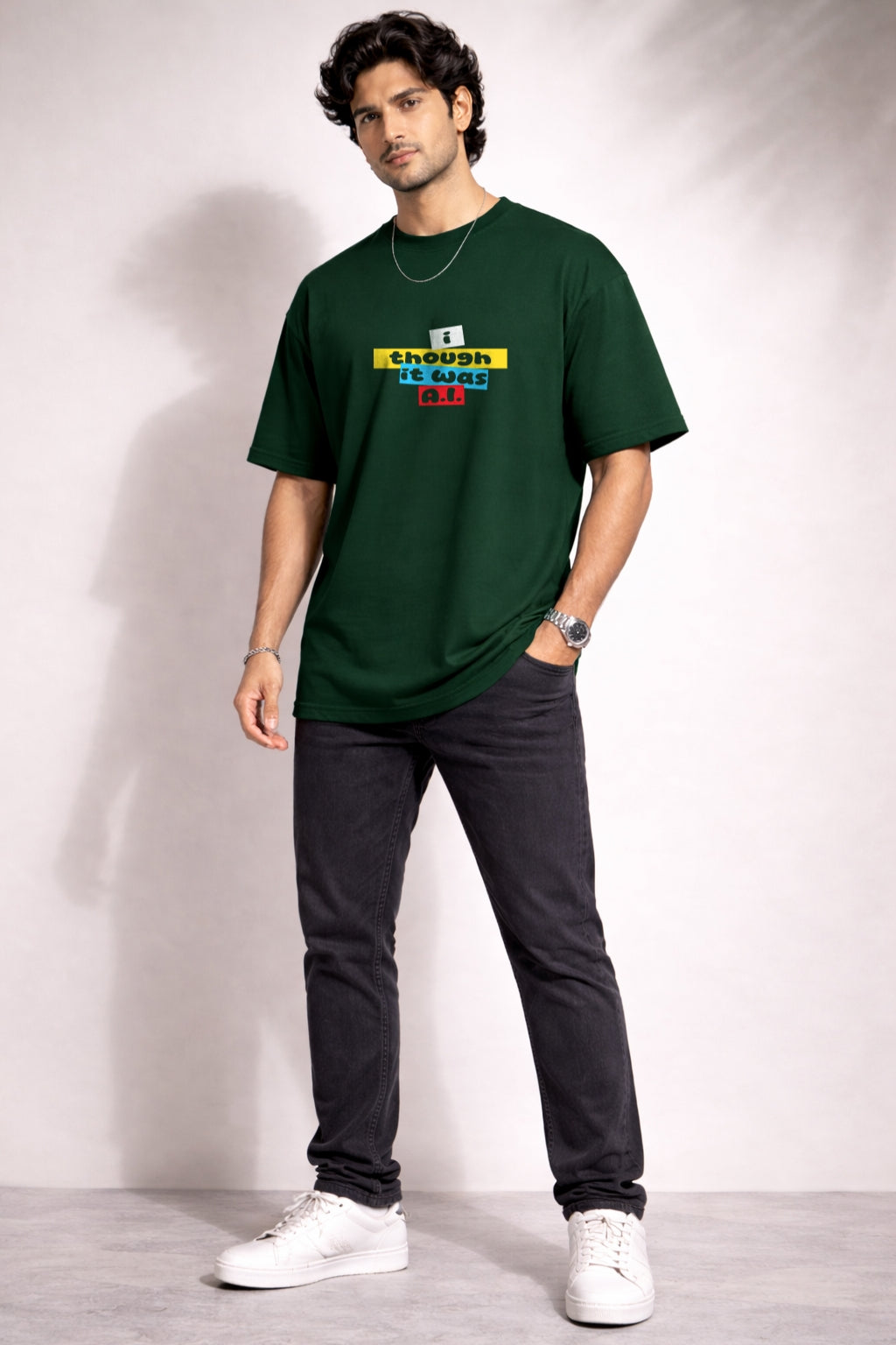 Zwuri Men | Is It A.I. - Jungle Vibe Oversized T-Shirt