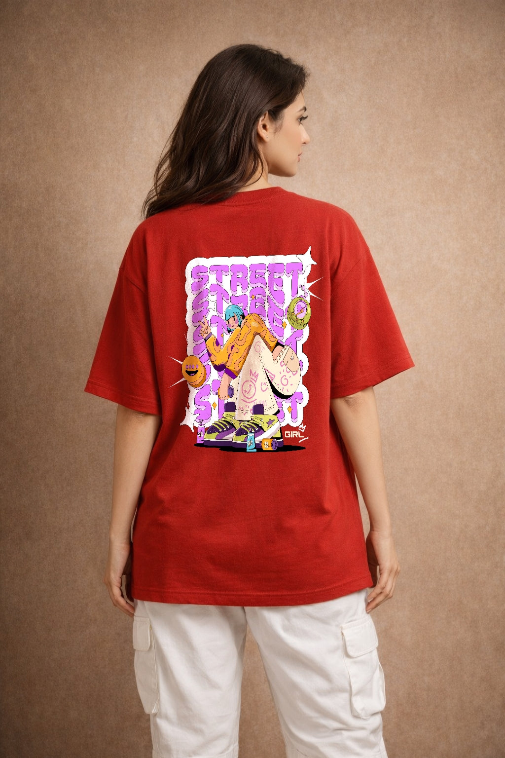 Zwuri Women | Street Style - Cherry Bomb Oversized T-Shirt