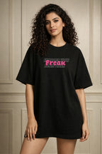 Zwuri Women | Freak - Pitch Black Oversized T-Shirt
