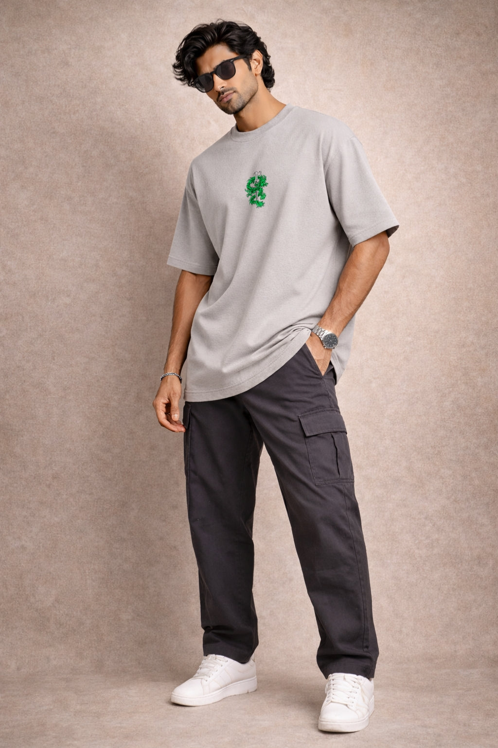 Zwuri Men | Samurai Dragon - Concrete Jungle Oversized T-Shirt