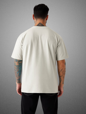 Zwuri Men’s Smoke Gray Oversized T-Shirt Solids, Relaxed Fit, Minimalist Everyday Wear