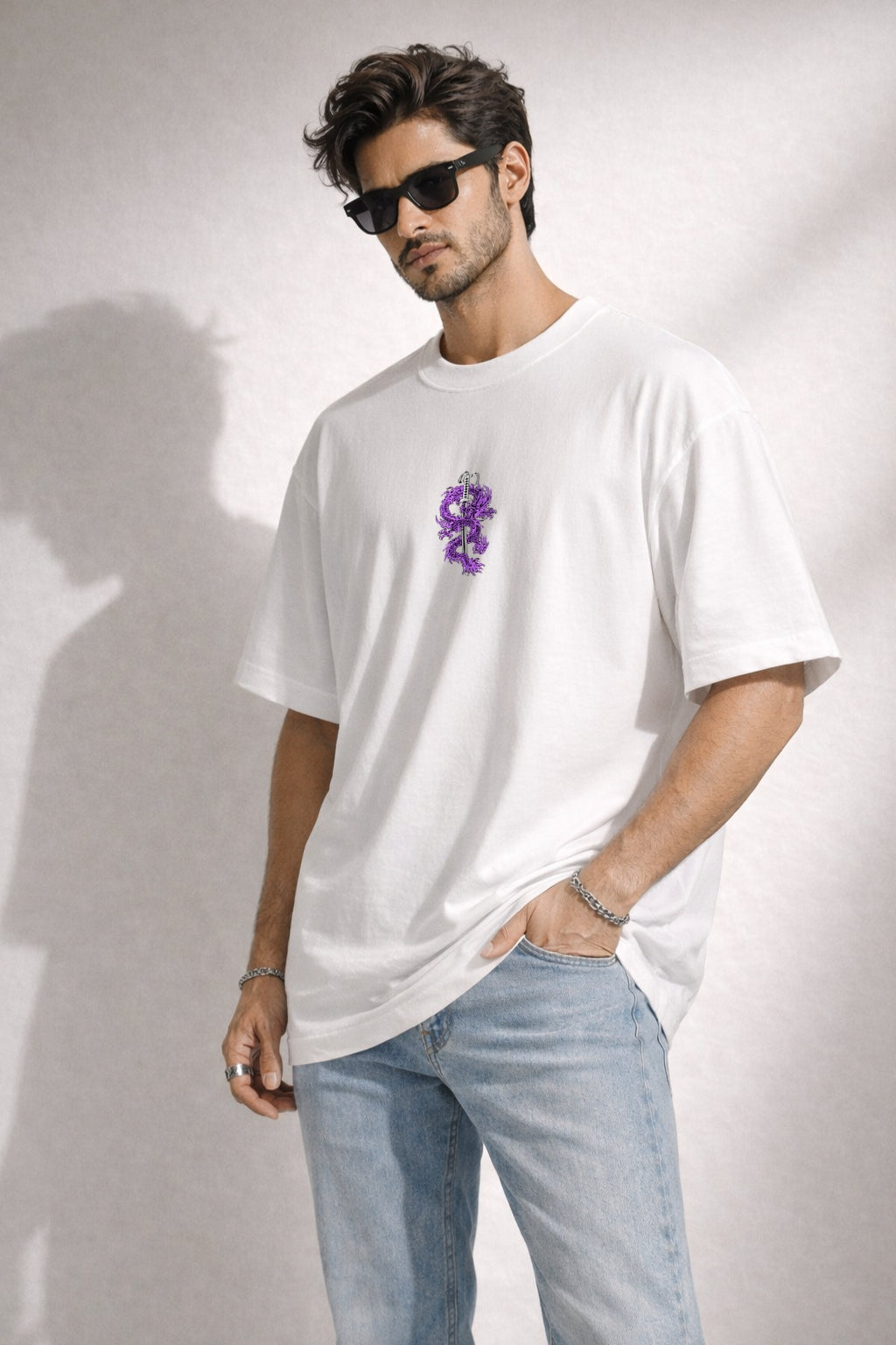 Zwuri Men | Samurai Dragon - Cloud Nine Oversized T-Shirt