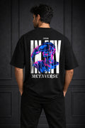 Zwuri Men | Metaverse - Pitch Black Oversized T-Shirt