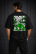 Zwuri Men | Build Money - Pitch Black Oversized T-Shirt