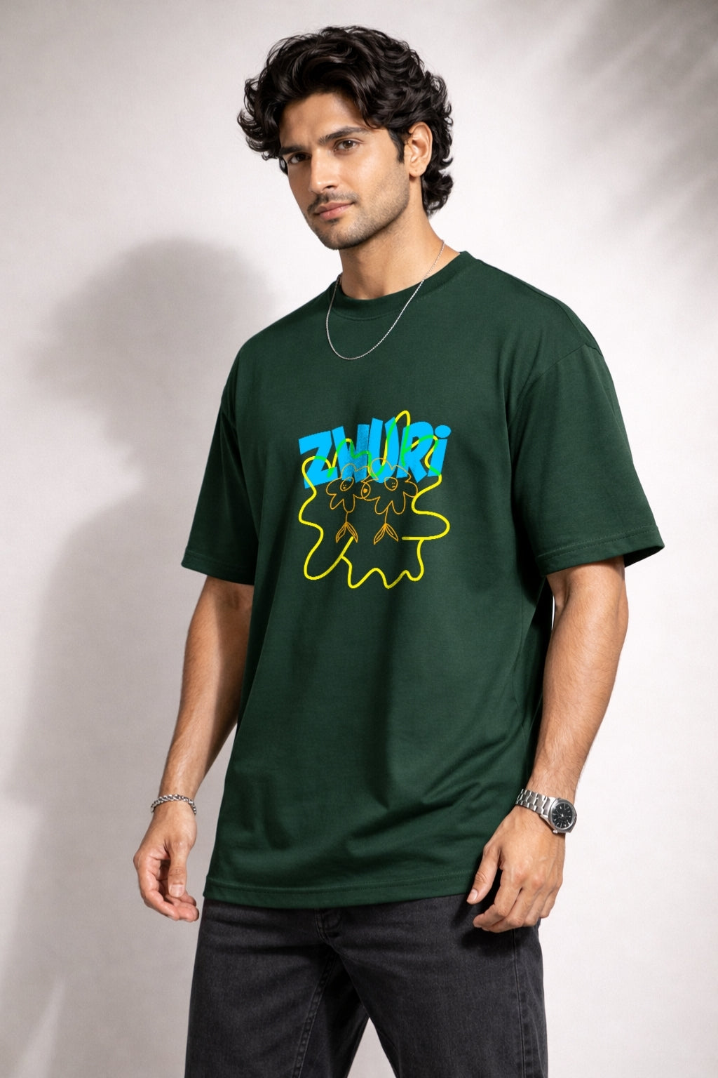 Zwuri Men | Love Buds - Jungle Vibe Oversized T-Shirt