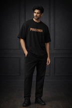 Zwuri Men | Prisoner - Pitch Black Oversized T-Shirt