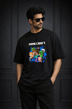 Zwuri Men | Minecraft - Pitch Black Oversized T-Shirt