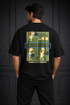 Zwuri Men | Team Up - Pitch Black Oversized T-Shirt