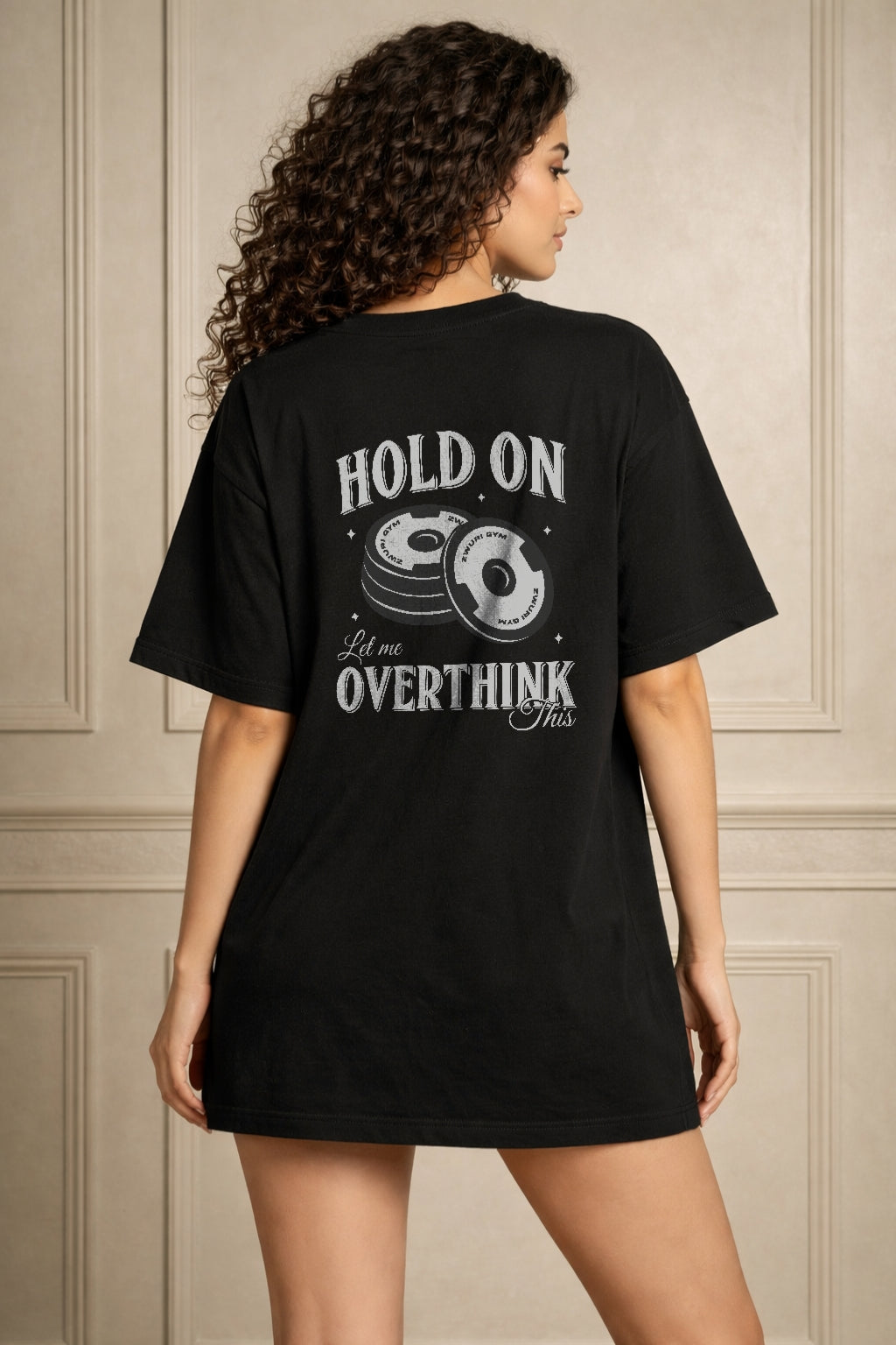 Zwuri Women | Hold On - Pitch Black Oversized T-Shirt