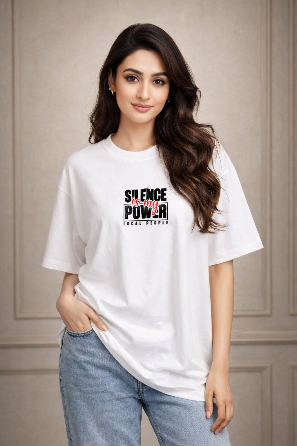 Zwuri Women | Silence is Power - Cloud Nine Oversized T-Shirt
